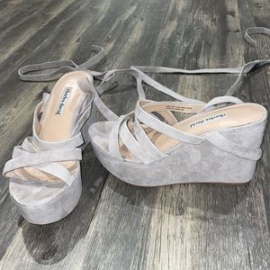 Charles David lace up platform wedge